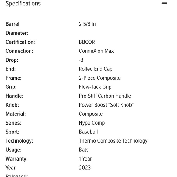 BRAND NEW IN BOX 2023 EASTON BB23HC Hype Comp -3 BBCOR Baseball Bat Black Yellow - Picture 5 of 12